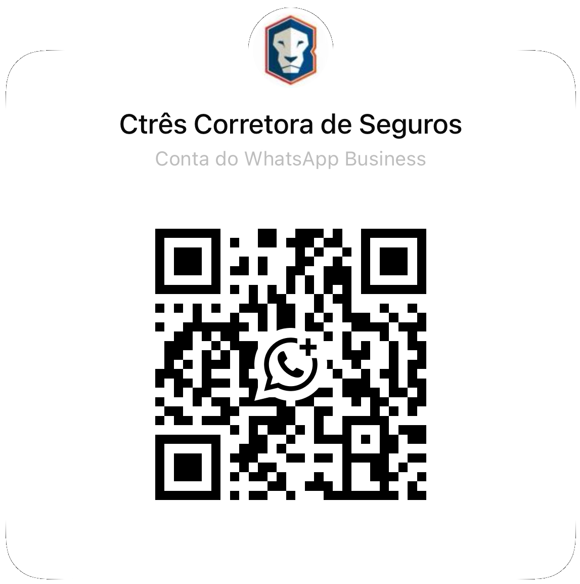 QR code do WhatsApp da Ctrês Corretora de Seguros